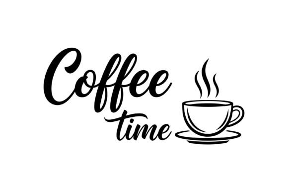 Coffee Time Minimal Typography Graphics for T-Shirt Designs