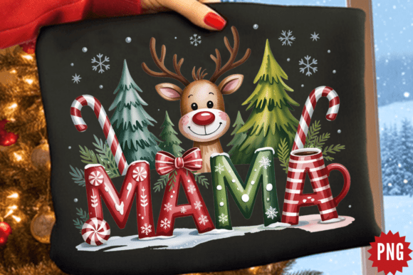 Cute Festive Mama Sublimation Design Graphics