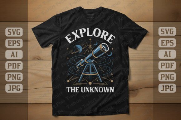 Explore the Unknown Telescope Art: A Graphic Design Asset for Modern Branding