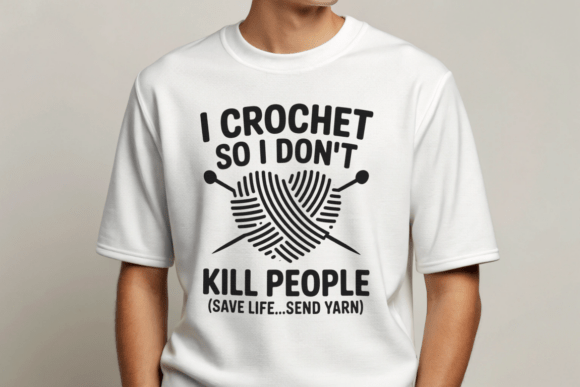 Funny Crochet PNG: Playful Graphics for T-Shirt Designs & Content Publishing