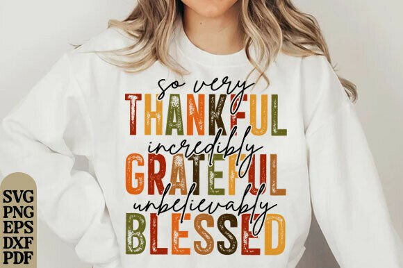 Grateful Thankful Blessed Png Autumn Graphics for T-Shirt Designs