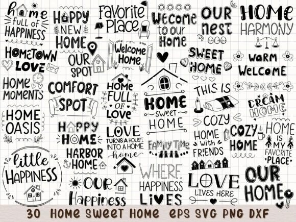 Home Sweet Home Graphics for Warm Editorial Design