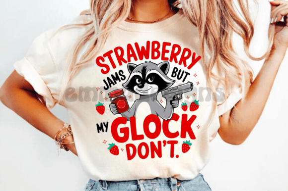 Strawberry Jams But My Glock Don’t PNG