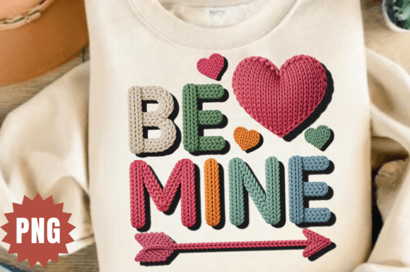 Valentines Day Be Mine Yarn PNG for Branding