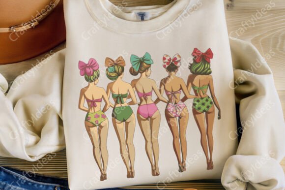 Vintage Coquette Swimsuit Graphics for Handmade Creators